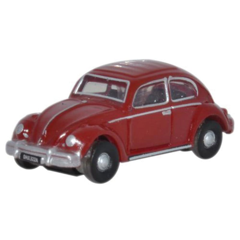OXDNVWB002 1-148 N Scale Volkswagen Beetle Diecast Car, Ruby Red