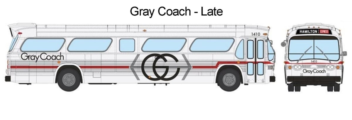 RAP753115 No.1410 Ho Scale Gray Coach Lines Model Bus