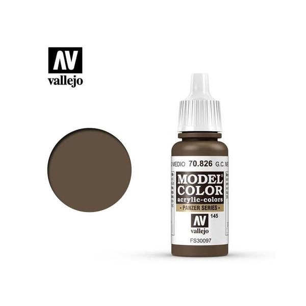 Vallejo Acrylic Paints VLJ70826 17 ml Model Color Paint - German Camo Medium Brown Acrylic Paint