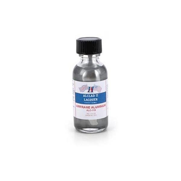 ALC119 Lacquers Airframe Aluminum Lacquer Airbrush Paint - 1 oz