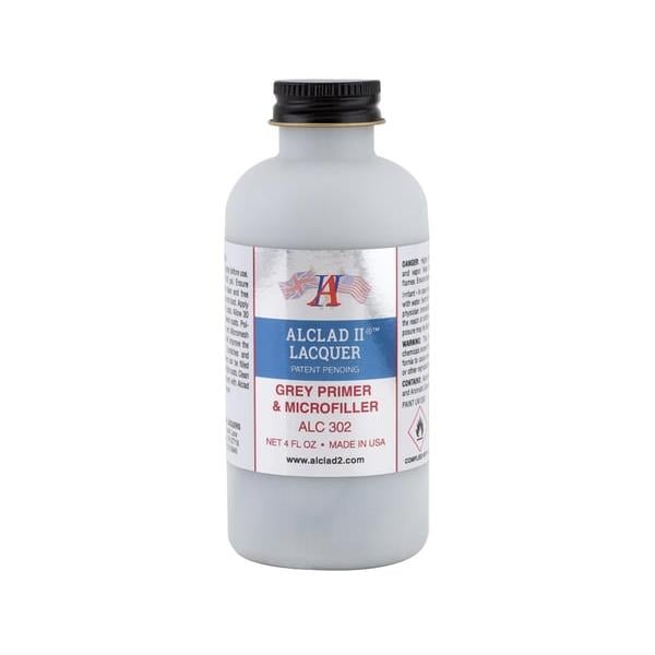 ALC302 Lacquers Gray Primer Lacquer Airbrush Paint - 4 oz