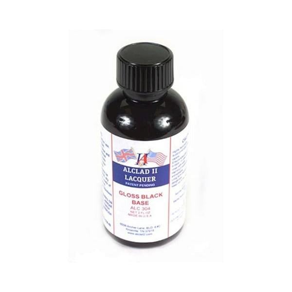ALC304 Lacquers Gloss Black Base Lacquer Airbrush Paint - 4 oz
