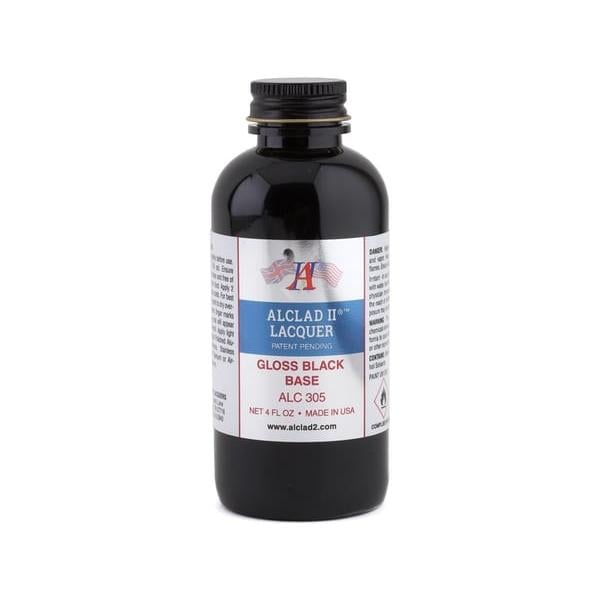 ALC305 4 oz Lacquers Gloss Black Base Lacquer Airbrush Paint