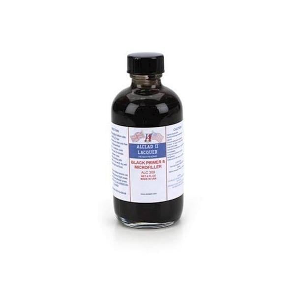 ALC309 Lacquers Black Primer Lacquer Airbrush Paint - 4 oz