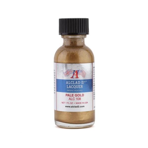 ALC108 Lacquers Pale Gold Lacquer Airbrush Paint - 1 oz