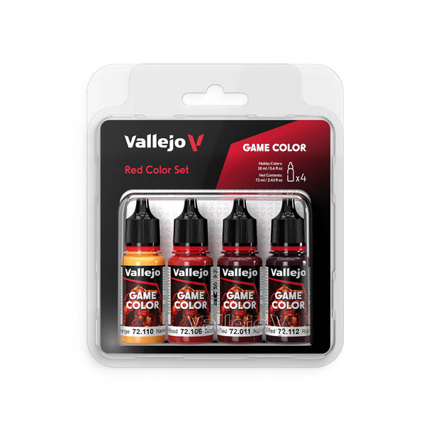 VLJ72377 18 ml Game Color Red Color Paint Set - 4 Colors