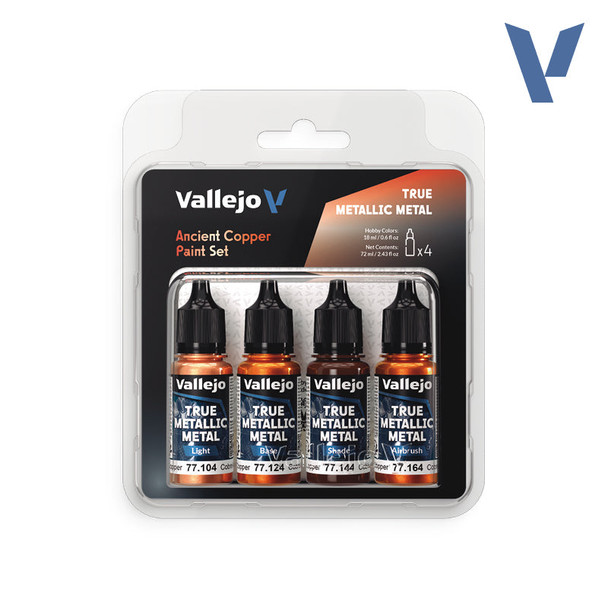 VLJ77253 18 ml True Metallic Metal Paint Set, Ancient Copper - Pack of 4
