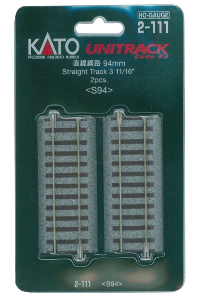 KAT2-111 94 mm Ho Straight Track - Pack of 2