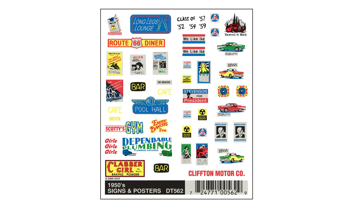 WOO562 4 x 5 in. 1950s Signs & Posters