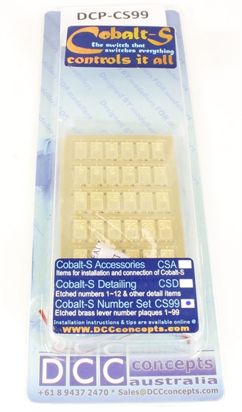Picture of DCC Concepts DCPCS99 Cobalt S Etched Brass Number Pack