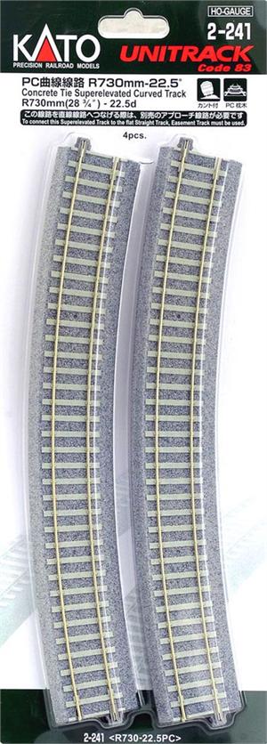 KAT2-241 730 mm Radius 22.5 Concrete Tie Superelevated Curve Track