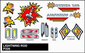 PINP326 Lightning Rod Stick - On Decal, Pinewood Derby