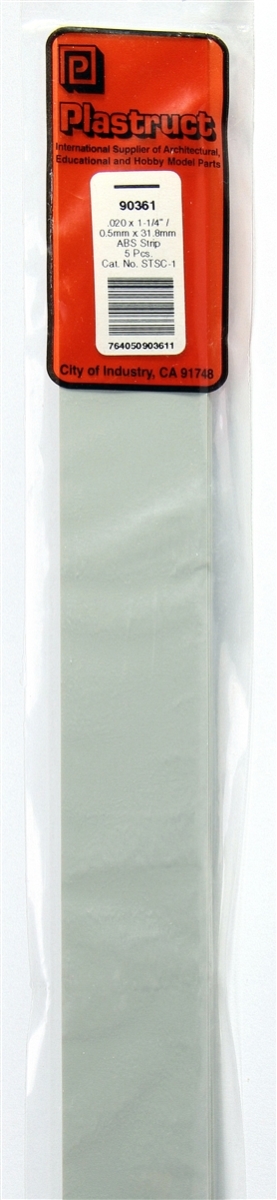PLS90361 0.02. x 0.75 in. ABS Strip, STSC-1, Pack of 5