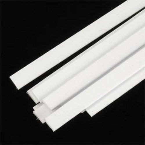 PLS90726 0.02 x 0.12 in. Rectangle Strip Styrene, 10 Pieces