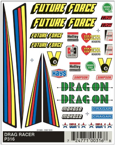 PINP316 Drag Racer for Racing Machine  Dry Transfer