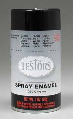 TES1290T Testors Gloss Enamel Spray Paint - Chrome