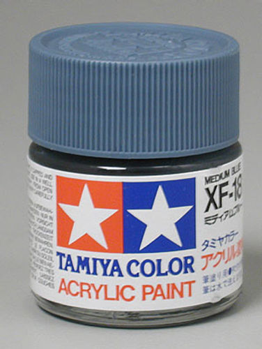 TAM81318 Tamiya XF-18 Arcylic Glass Jar Paint - Medium Blue