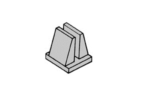PLS95412 BM - 6 ABS H Column Base Mounts, Grey - Pack of 5