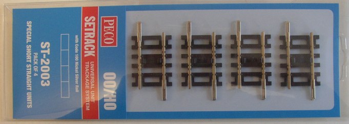 PCOST-2003 1.62 in. HO Scale Code 100 Special Short Straight Track