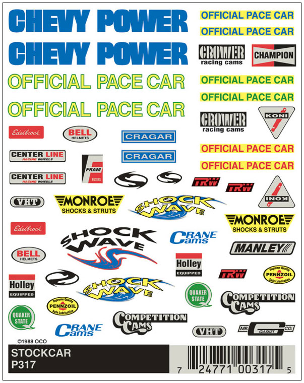 PINP317 Nascar Dry Transfer Decal