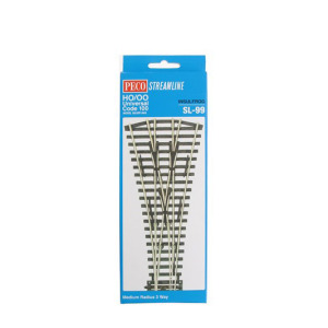 PCOSL-99 HO Scale Code 100 Medium Radius 3-Way Turnout Track