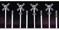 4 Crossbuck & 20 Milepost - Model Railroad Trackside Accessory