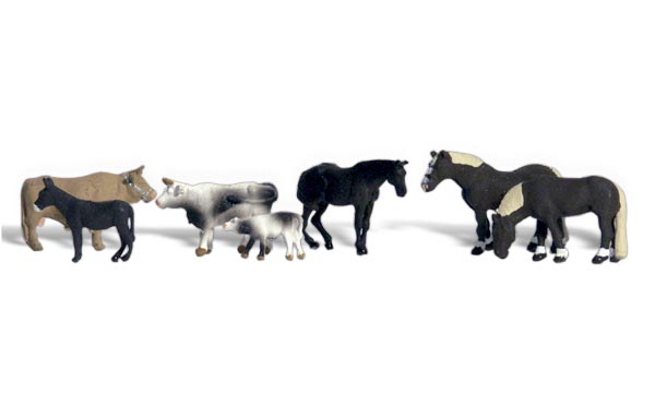 WOO2142 Farm Animals - N Scale, 7 Piece -  Woodland Scenics