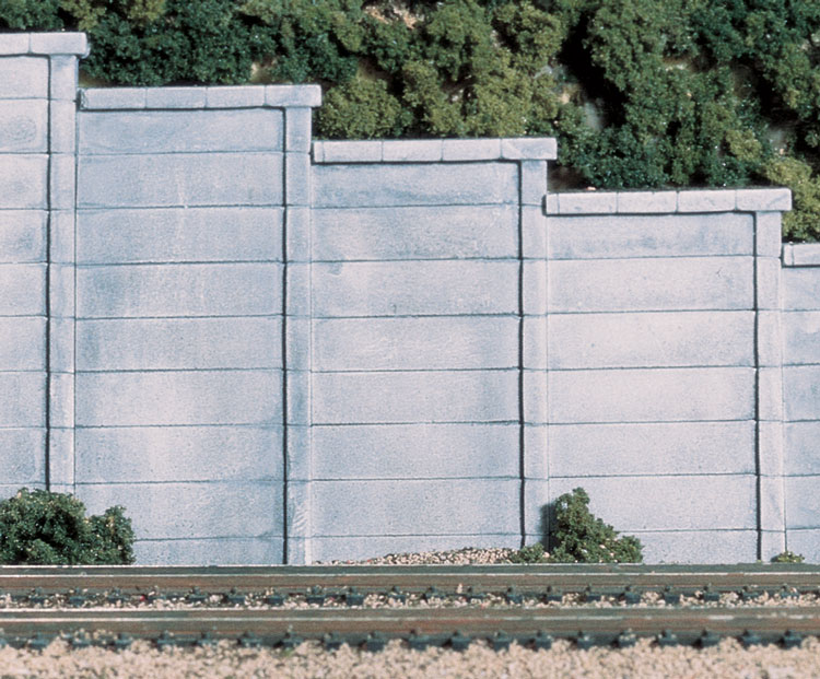 Concrete Retaining Wall - HO Scale, 3 Piece