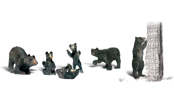 WOO1885 Black Bears - HO Scale, 6 Piece