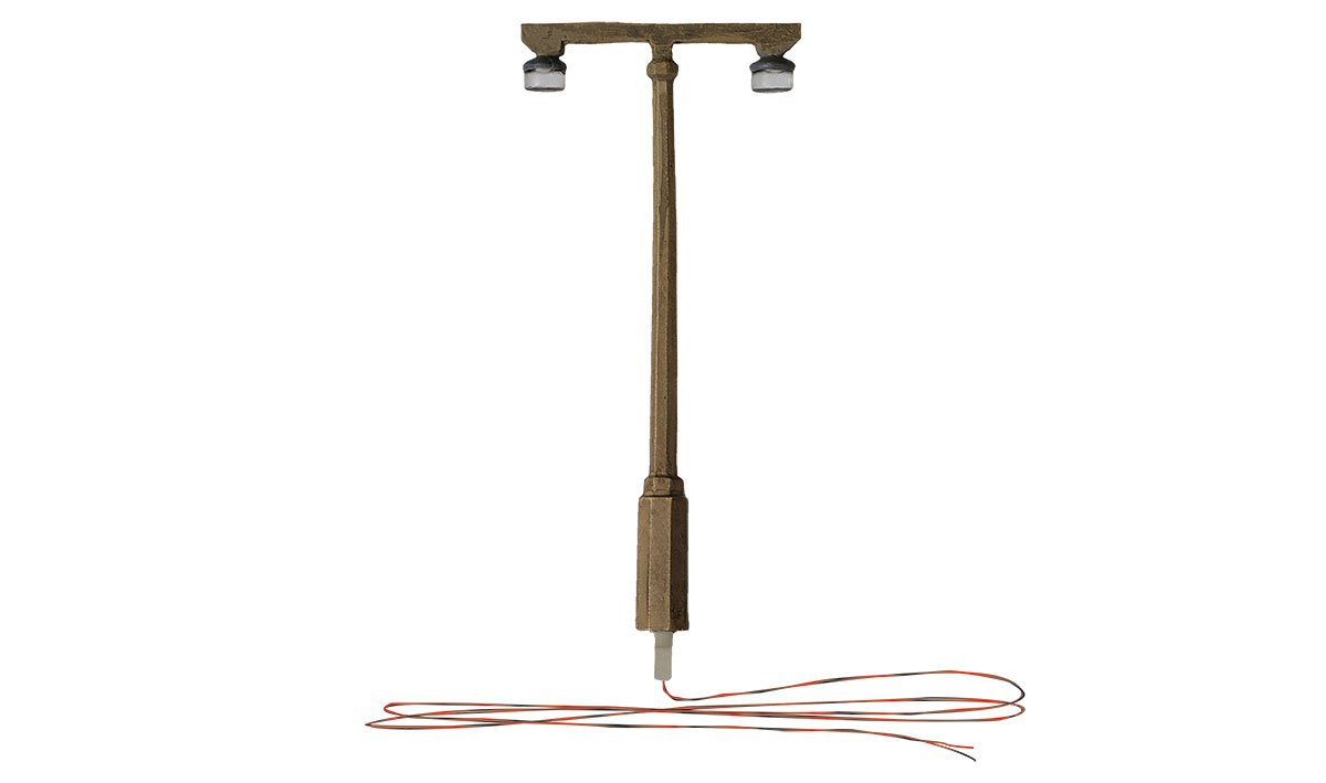 WOO5676 Just Plug HO Scale Twin Lamp Post Street Lights