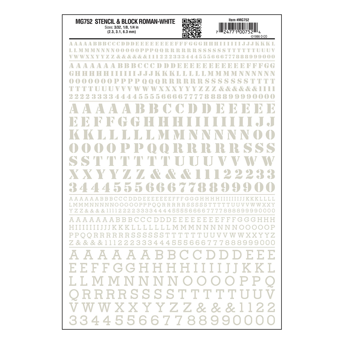 WOO752 Stencil & Block Roman White