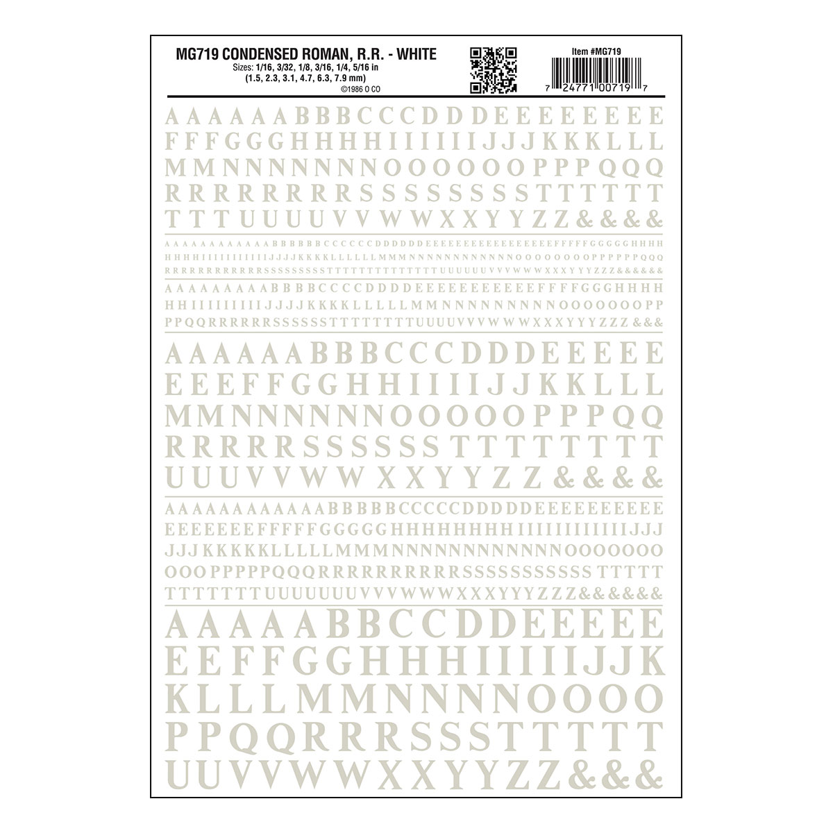 WOO719 Condensed Roman R R White