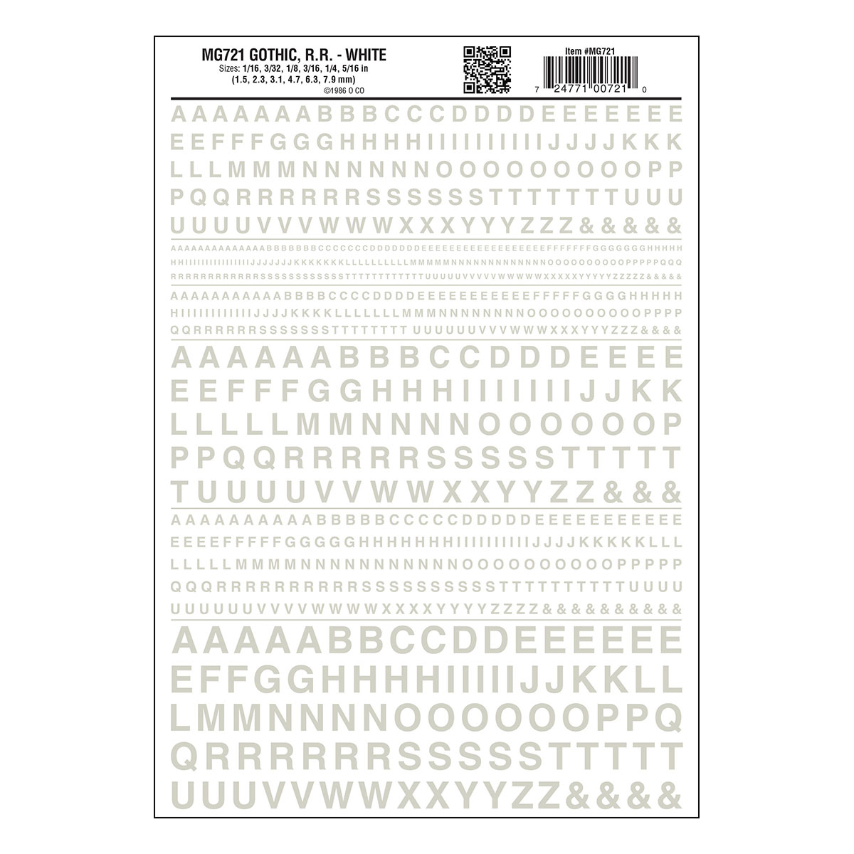 WOO721 Gothic R R White