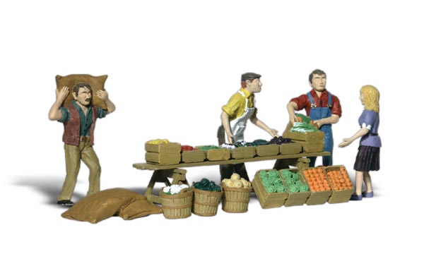WOO1896 Farmers Market - HO Scale, 14 Piece