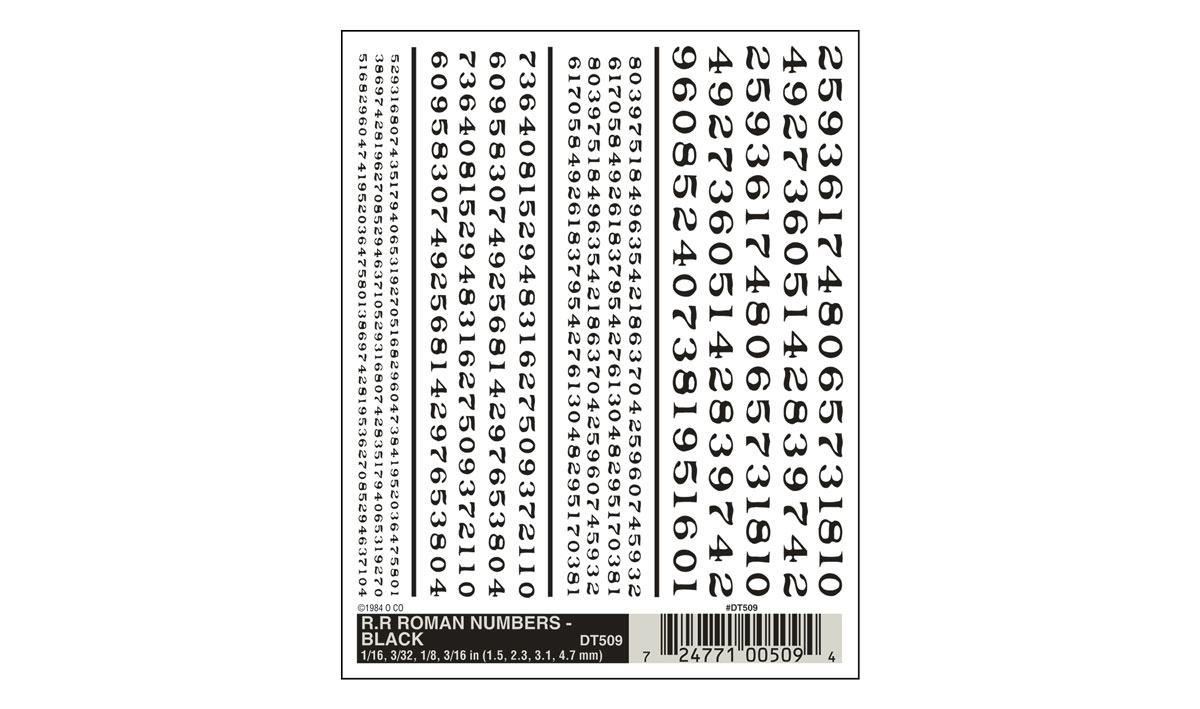 WOO509 Rail Road Roman Numbers Black