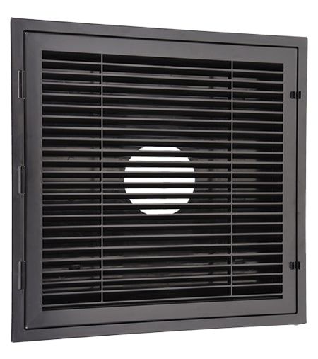 HT-2X2-RTN-BK Quick Connect 2 X 2 ft. Black Plastic Louvered Return