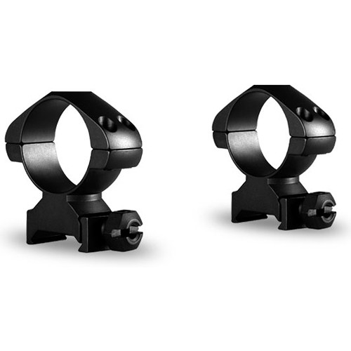 30mm Precision Steel Rings  Black  2 Piece  High Profile