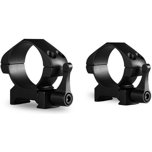 30mm Precision Steel Rings  Black  Medium  2 Piece  Quick Release Lever