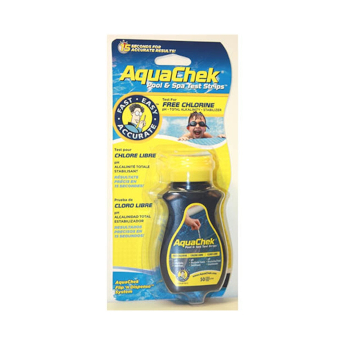 511242A AquaChek Chlorine 4-in-1 Water Testing Strips, Yellow