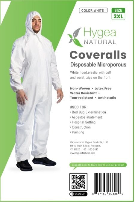 Disposable Coverall Protective Clothing - 2XL