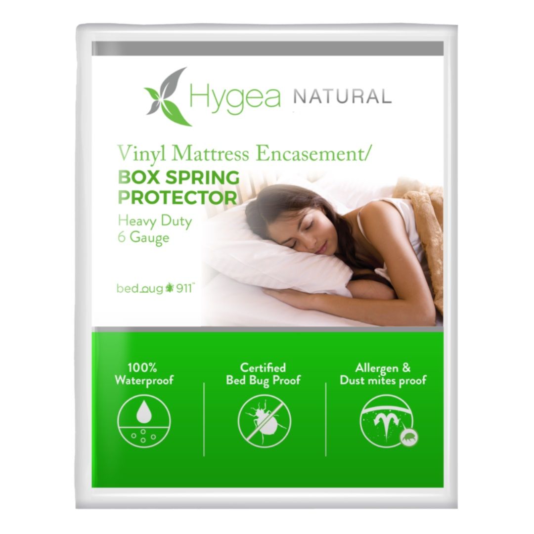 Picture of Hygea Natural VIN-1001 6 Gauge Vinyl Bed Bug Mattress & Box Spring Cover - Twin Size