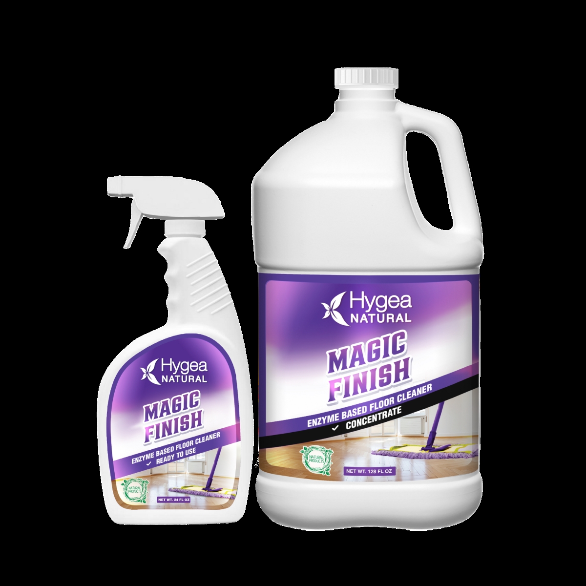 HNC-01 24 oz Spray Plus Concentrated Refill Magic Finish-Natural Enzyme Based Floor Cleaner