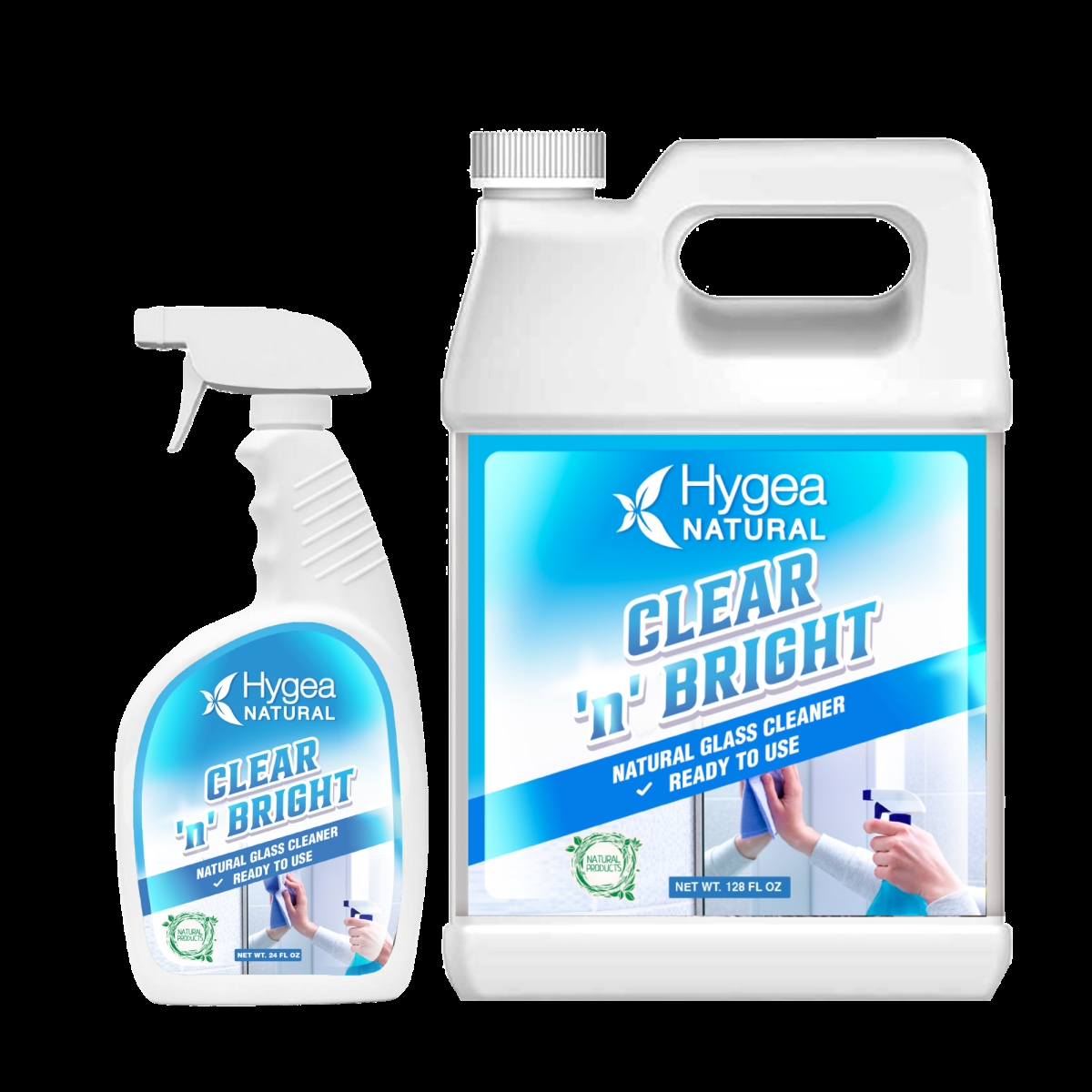 24 oz Ready to Use Spray Plus Refill Clear N Bright-Natural Glass Cleaner