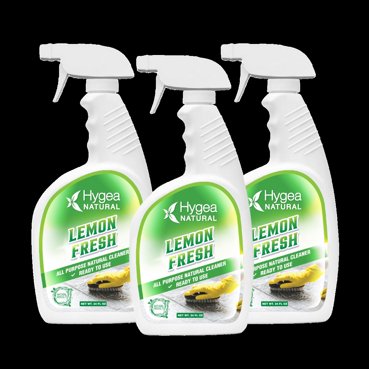 HN-3003-3 24 oz Ready to Use Spray Lemon Fresh-Natural All Purpose Cleaner - Pack of 3