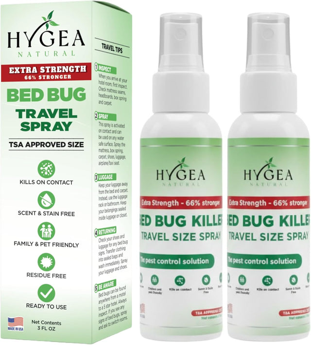EXTC-2507X 3 oz TSA Extra Strength Bed Bug & Mite Travel Spray - Pack of 2