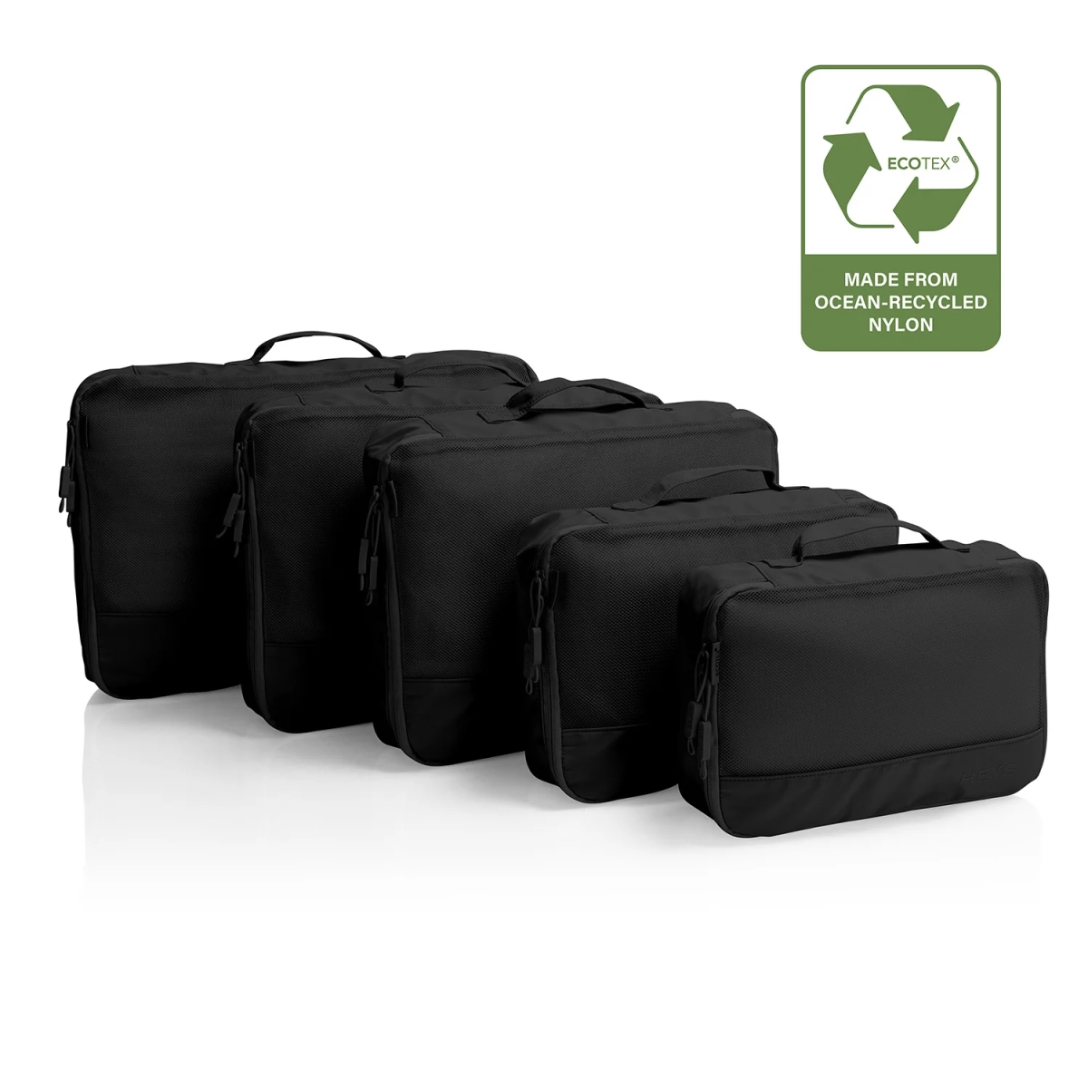 Picture of Heys 30140-0001-00 EcoTex Packing Cube Set&#44; Black Onxy - One Size - 5 Piece