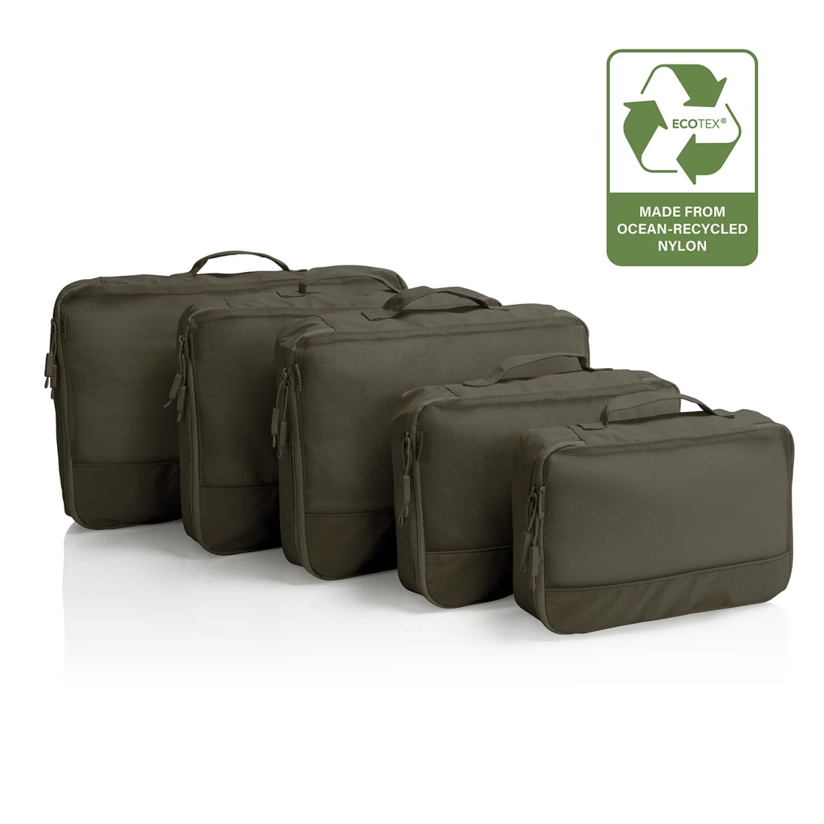 Picture of Heys 30140-0005-00 EcoTex Packing Cube Set&#44; Moss Green - One Size - 5 Piece