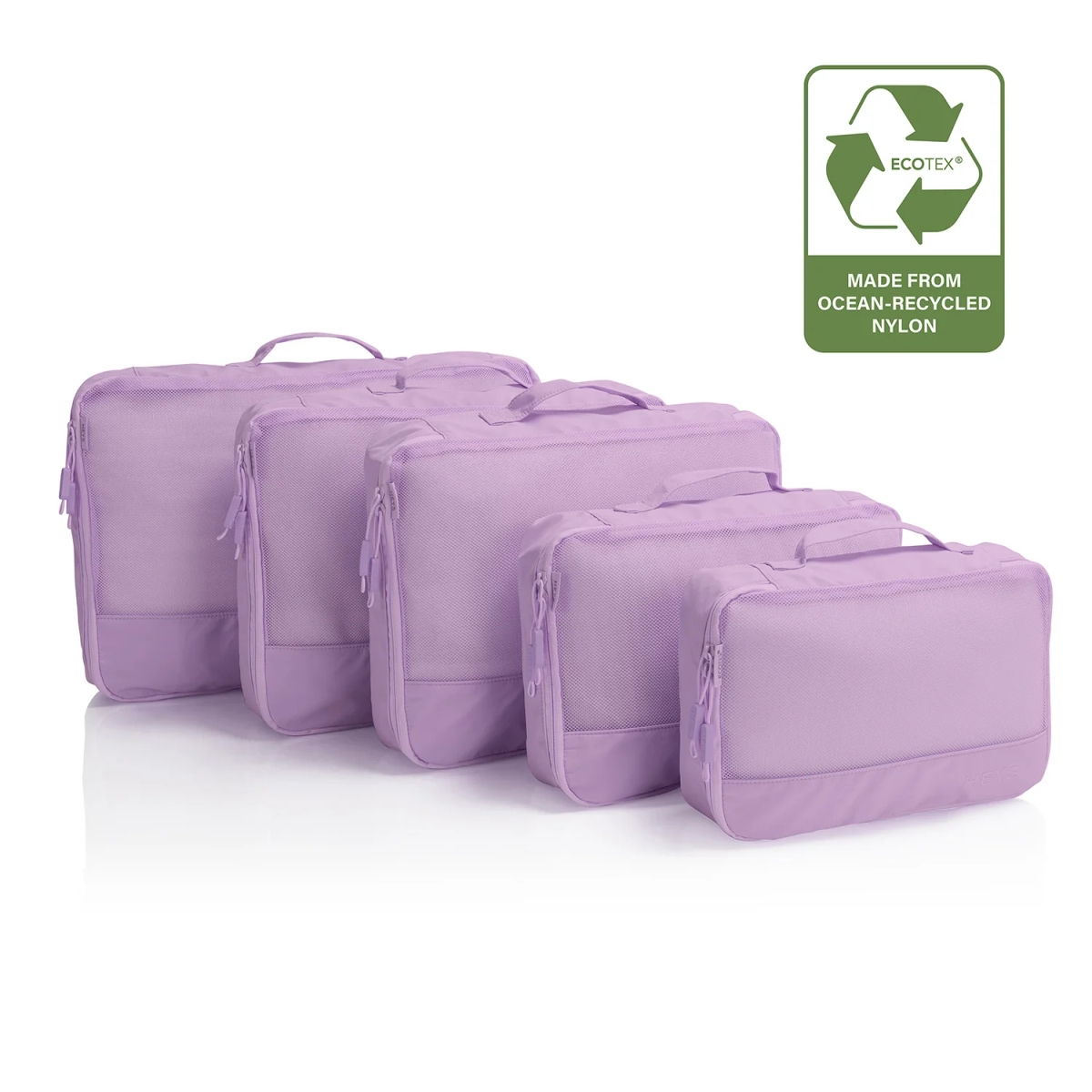 Heys 30140-0015-00 EcoTex Packing Cube Set, Lilac Blossom - One Size - 5 Piece