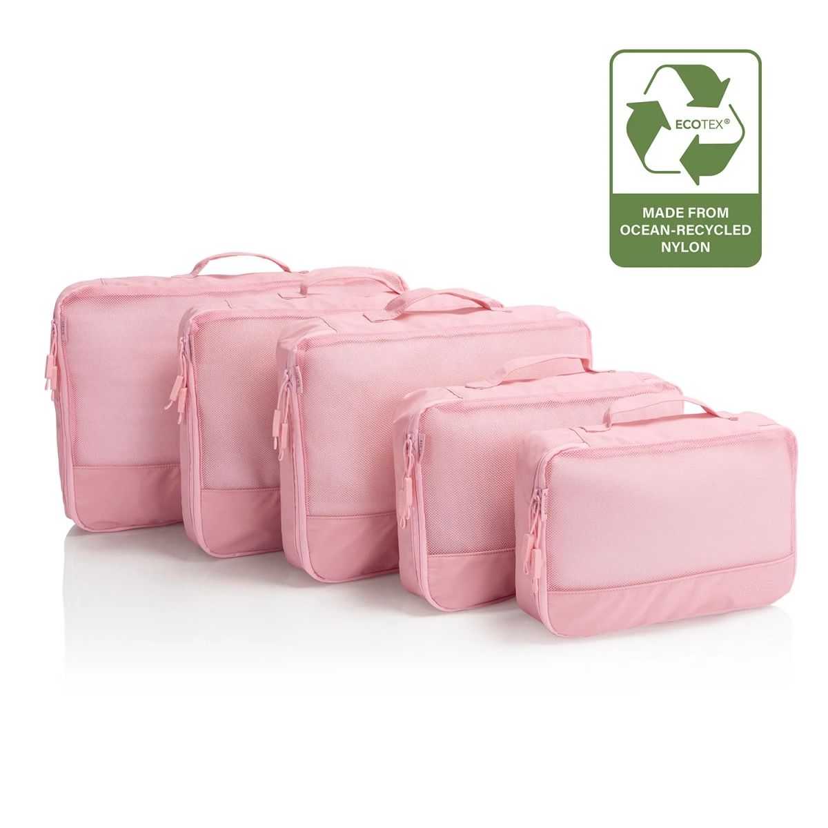 Heys 30140-0050-00 EcoTex Packing Cube Set, Pink Sand - One Size - 5 Piece