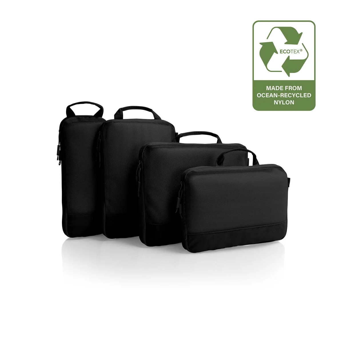 Heys 30141-0001-00 EcoTex Compressible Packing Cube Set, Black Onxy - One Size - 4 Piece